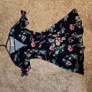 Navy Floral Wrap dress